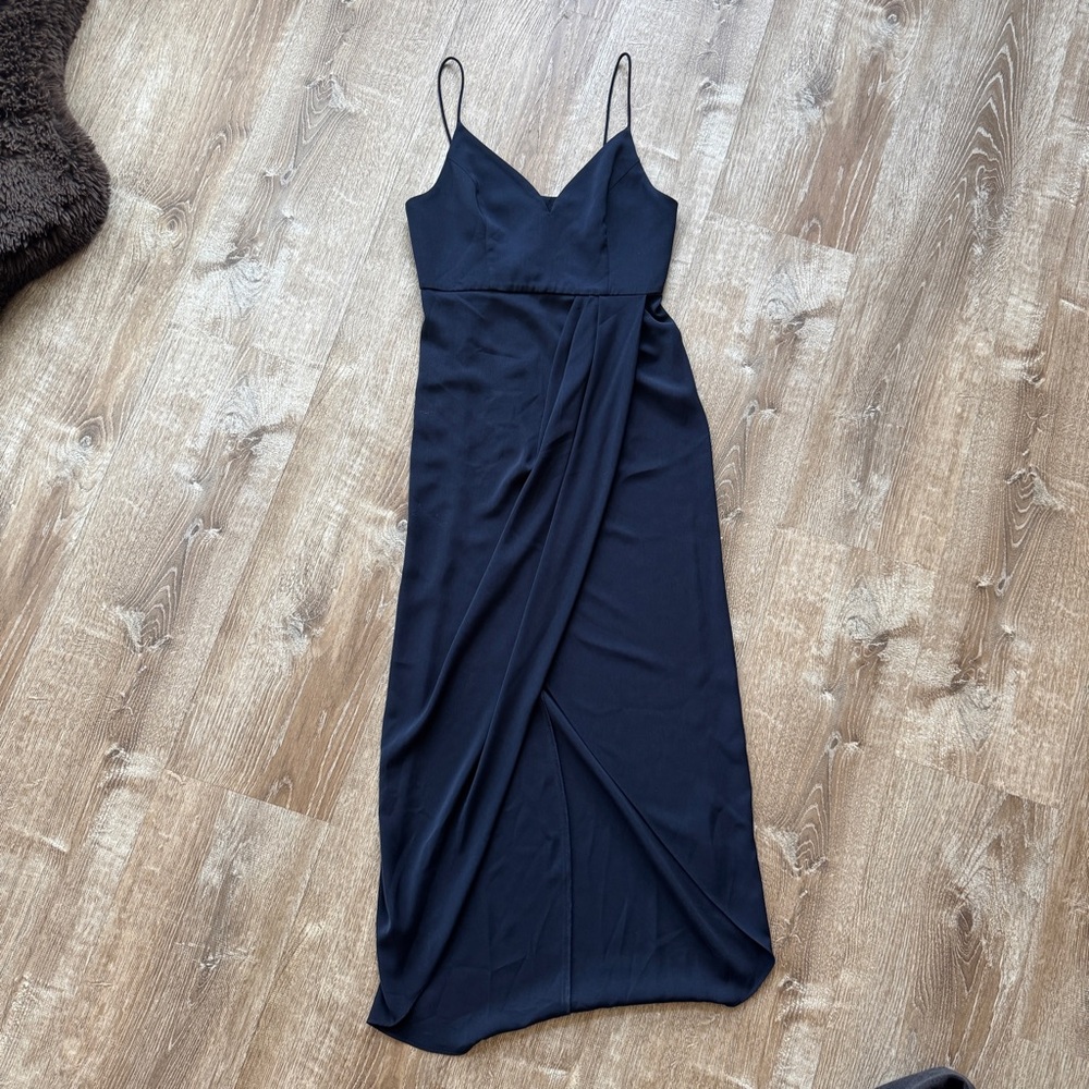 Shona Joy navy blue Spaghetti Strap Sheath Dress - Picture 4 of 7